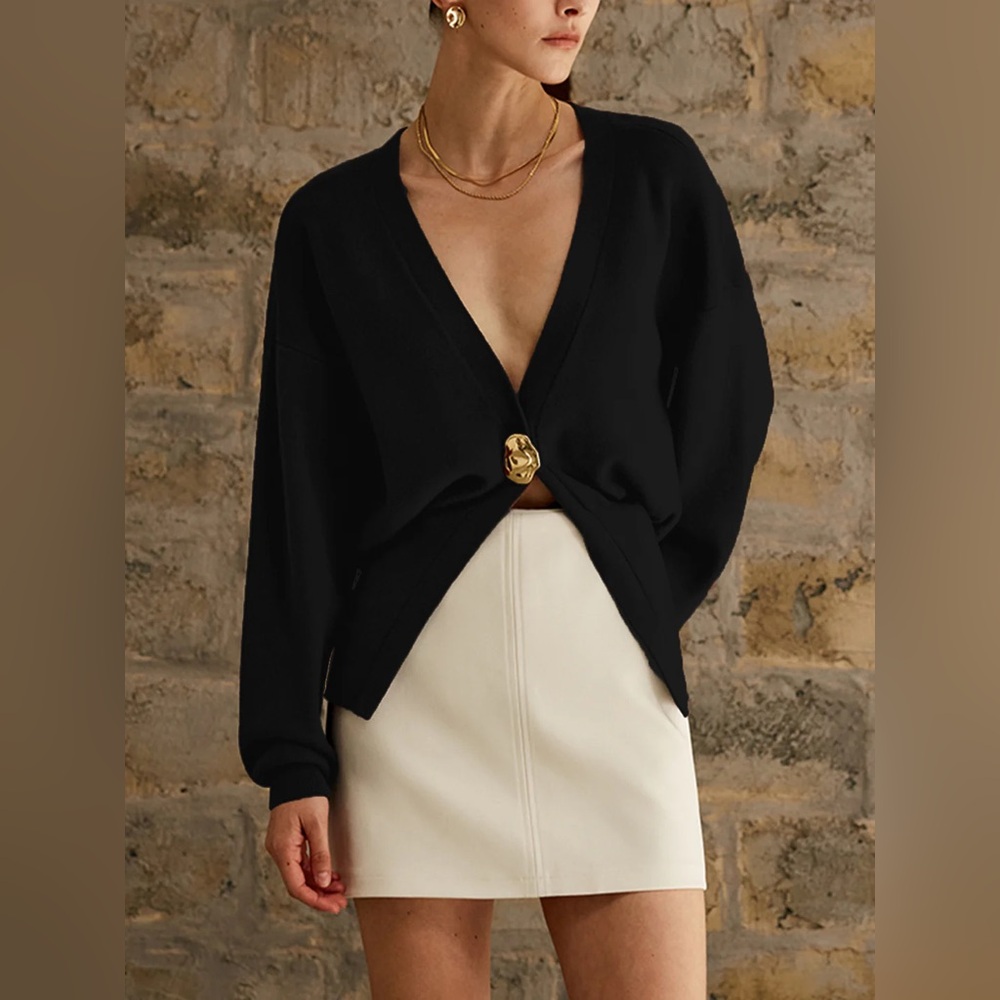 Commense Golden Button Plain Cardigan
Size XS